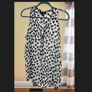 Black and white heart blouse